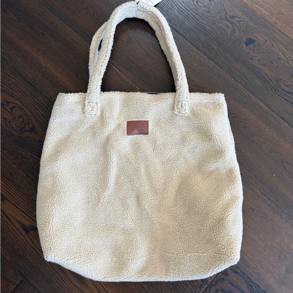 Brixton Cream Tote Bag with Soft Sherpa Texture. NWT